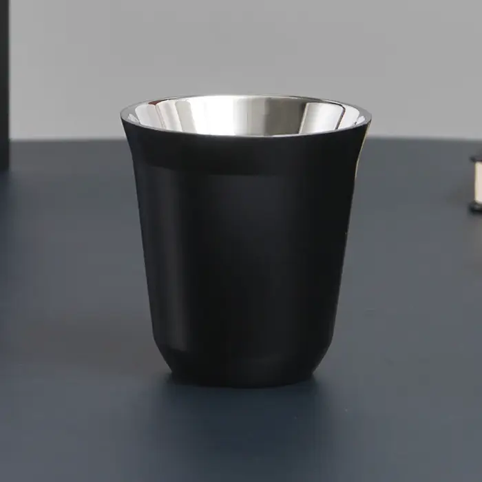 Tasses à expresso en acier inoxydable à double paroi isolées, tasses à café expresso, tasses Demitas