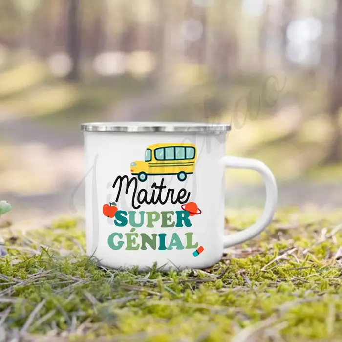 Tasse imprimée Super génie pour enseignant