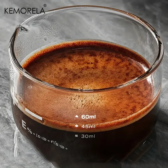 KEMORELA 1/2 pièces verres à expresso 60ml tasse à mesurer à échelle claire liquide verre lourd tasses à café maison Barista accessoires