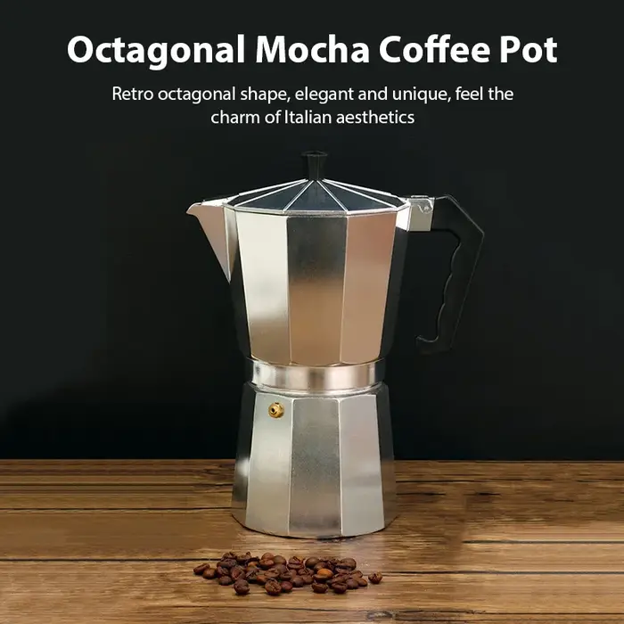 Bouilloire à café en aluminium Latte percolateur maison italienne octogonale Moka cafetière bureau voyage Camping en plein air expresso théière