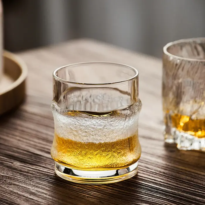 Verre à glace foncé japonais, verre à glace suspendu, whisky, bière, jus