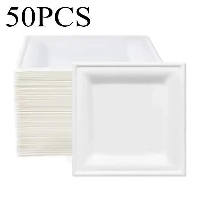 Assiettes carrées en papier de poulet