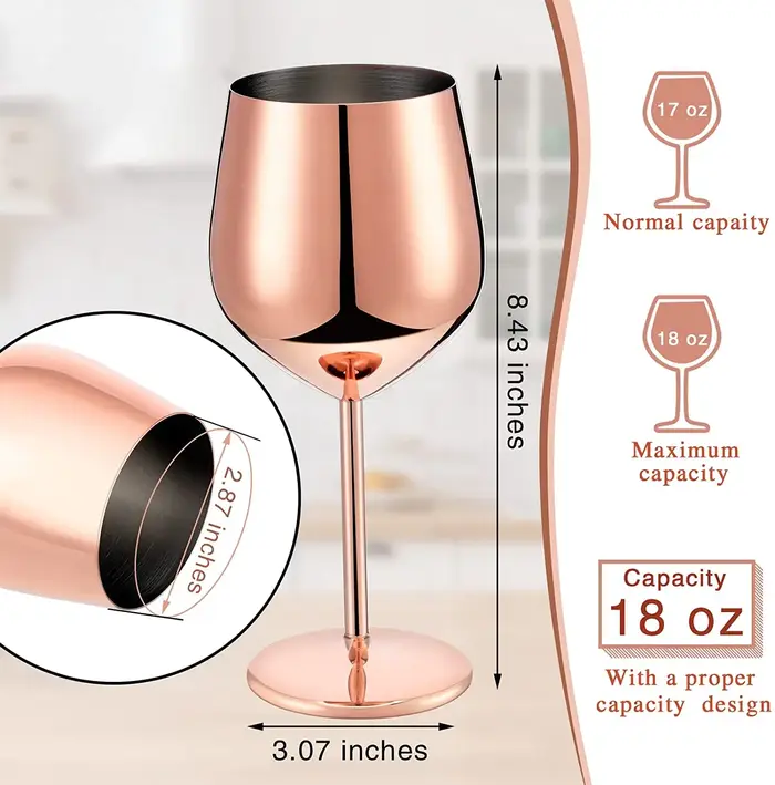 Lot de 6 verres à vin incassables à 4/2 tiges