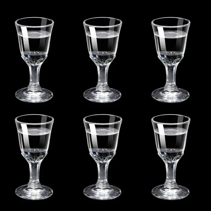 6 pièces Mini tasses à vin ensemble 10/15/25ml verre à Shot verres transparents pied haut gobelet liqueur spiritueux