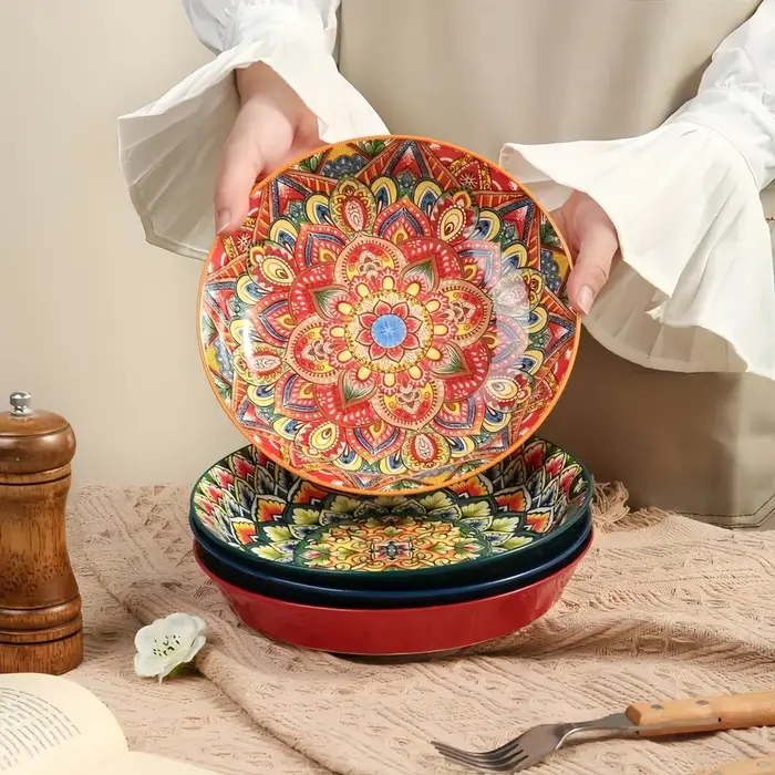 Assiettes en céramique Mandala Bohème