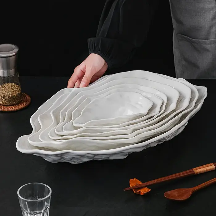 Assiette Sashimi en céramique créative en forme d'huître