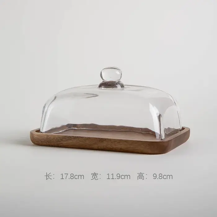 Assiette à gâteau en bambou et bois