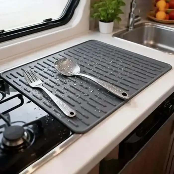Égouttoir à vaisselle en silicone pliable
