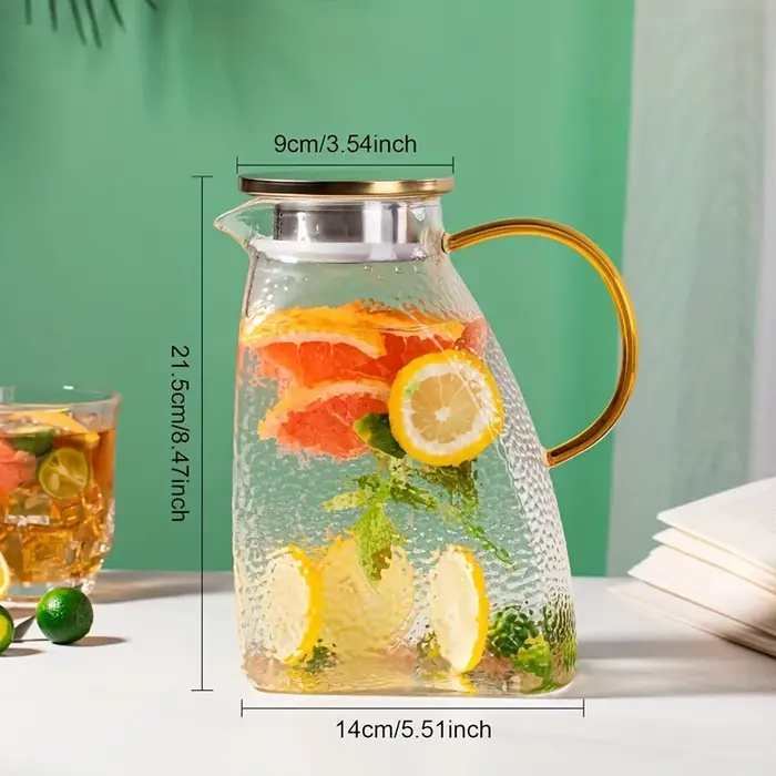 Bouilloire en verre transparente à côté étroit de 1
