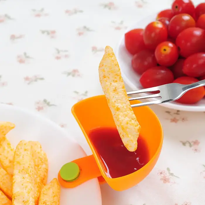 4 pièces/ensemble Dip Clip bol conteneur plat assiette peut contenir des plats d'assaisonnement trempage Sauce bol support Gadgets de cuisine