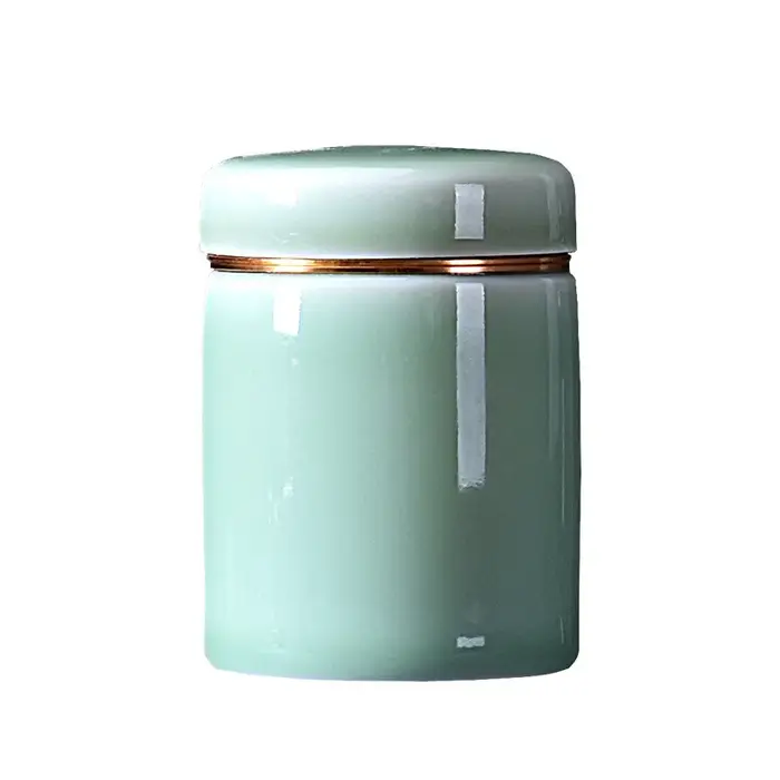 Pot à thé céladon en céramique trompette boîte d'emballage de thé pot scellé Mini pot à thé Portable conteneur de