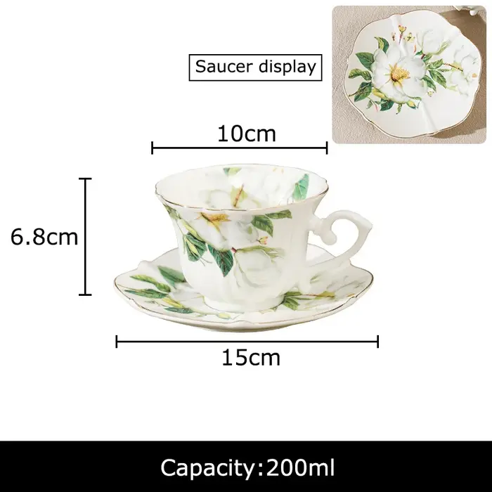 Tasses peintes camélia élégantes