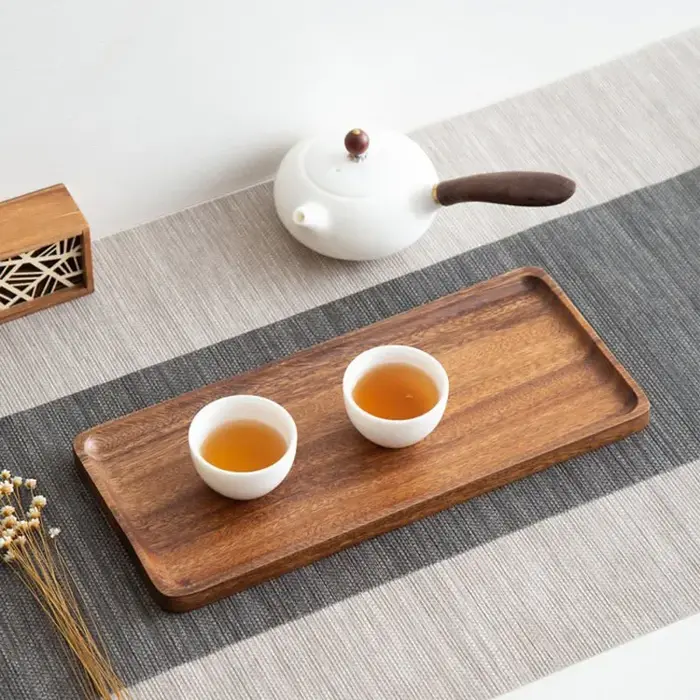 Musowood-Assiette de service en bois rectangulaire
