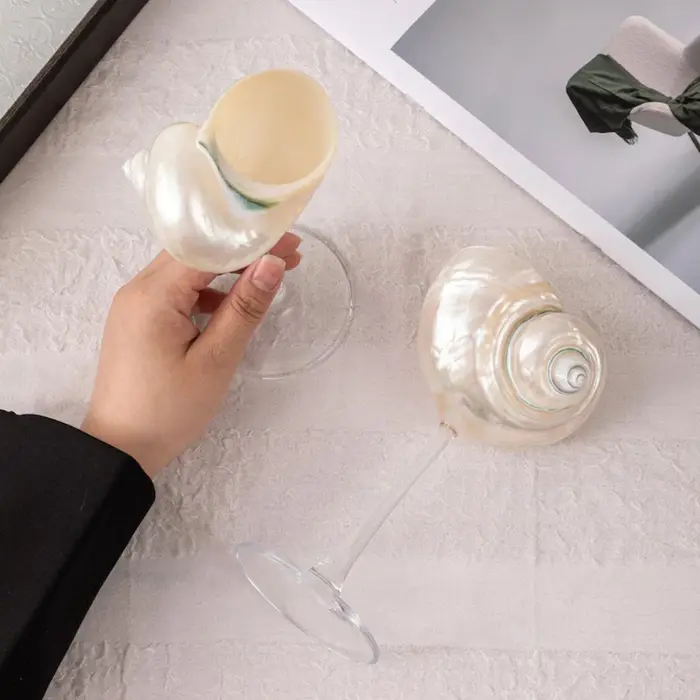 Verres à vin en coquillage 2 pièces