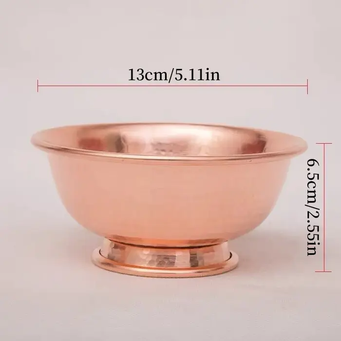Bol à pieds hauts pour salade en cuivre rouge Vintage