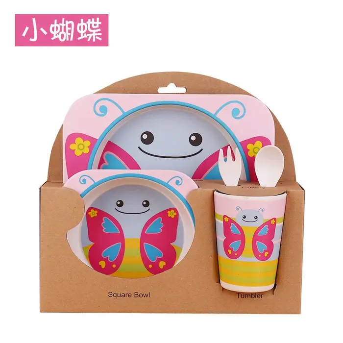 Ensemble de vaisselle pour enfants en fibre de bambou
