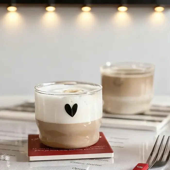 Tasse en verre murale Love/Happy de 300ml