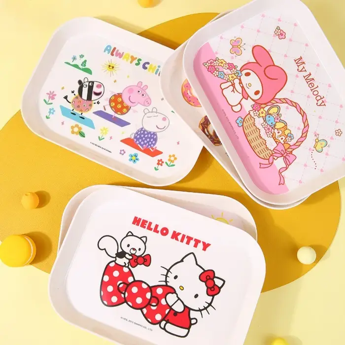 Assiette rectangulaire mignonne de dessin animé