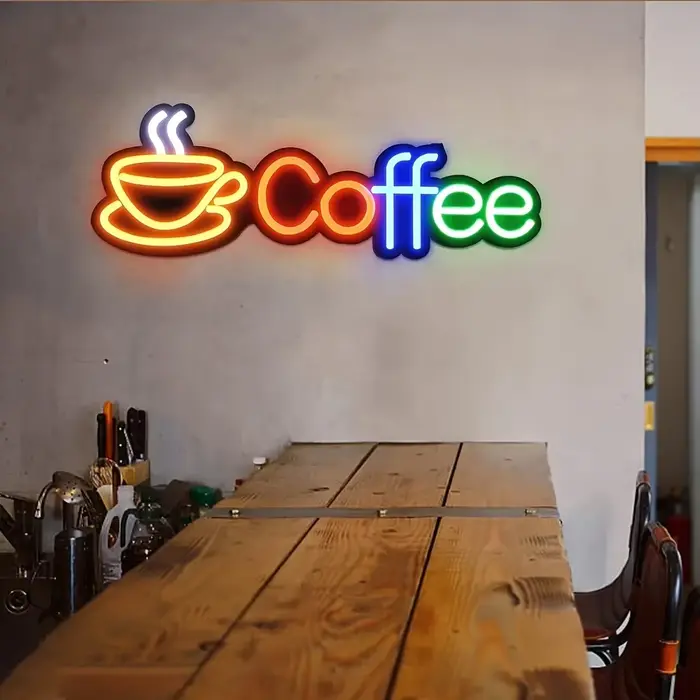 Enseigne au néon de café