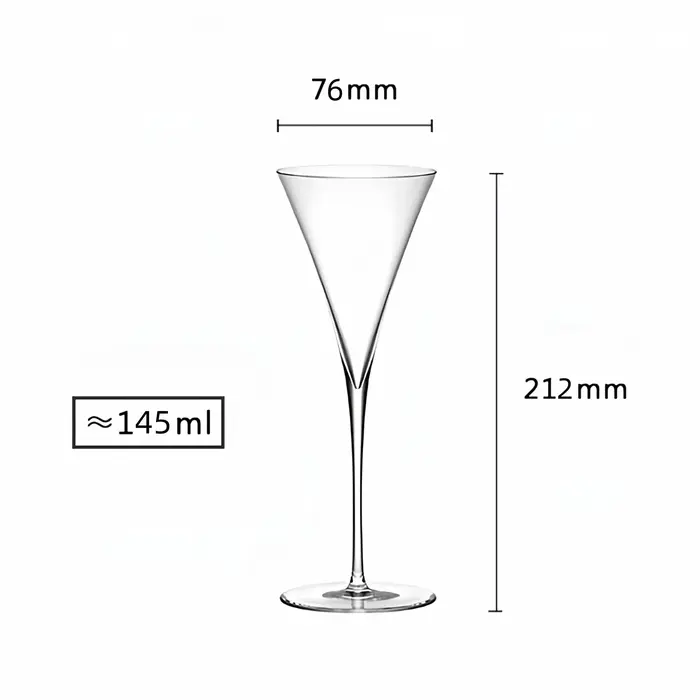 Verre à Martini Kimura fait main, verre à champagne, verre à cocktail