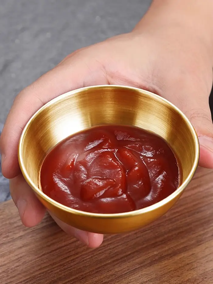 Plats à Sauce dorée en acier inoxydable