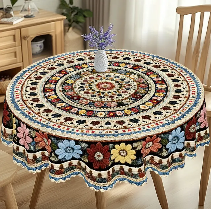 1 nappe de style bohème imprimée
