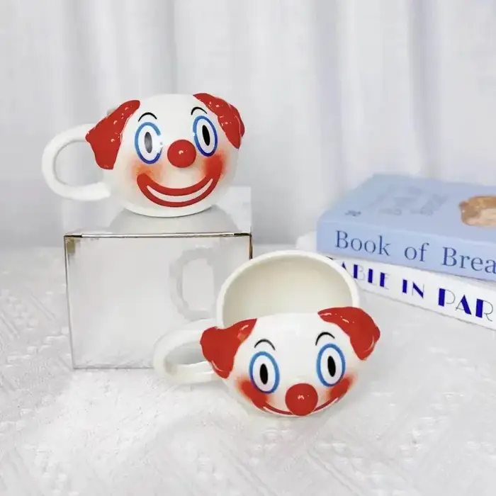Tasse à café en céramique en forme de Clown avec poignée