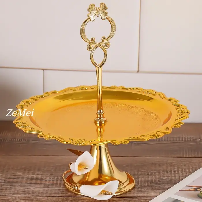Présentoir à gâteaux double couche de style européen