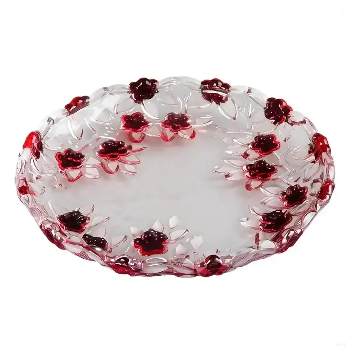 Bol service en verre transparent artistique