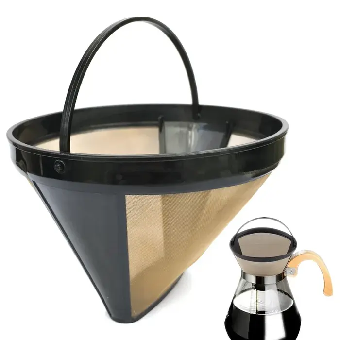 Filtre à café réutilisable, cône, pour cafetière, remplacement de cafetière, panier Permanent, acces