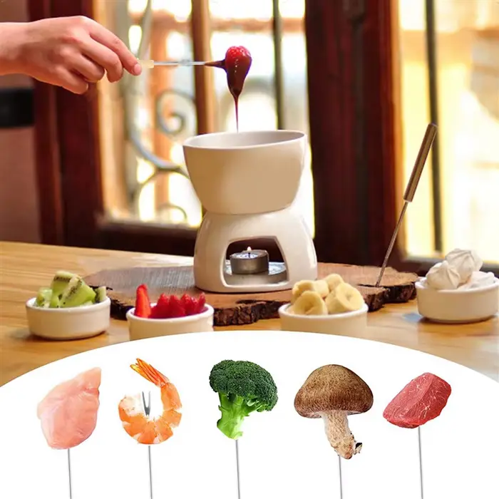 Paquet de 8 fourchettes à Fondue en acier inoxydable