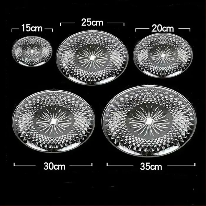 Assiette à gâteau multicouche en plastique transparent