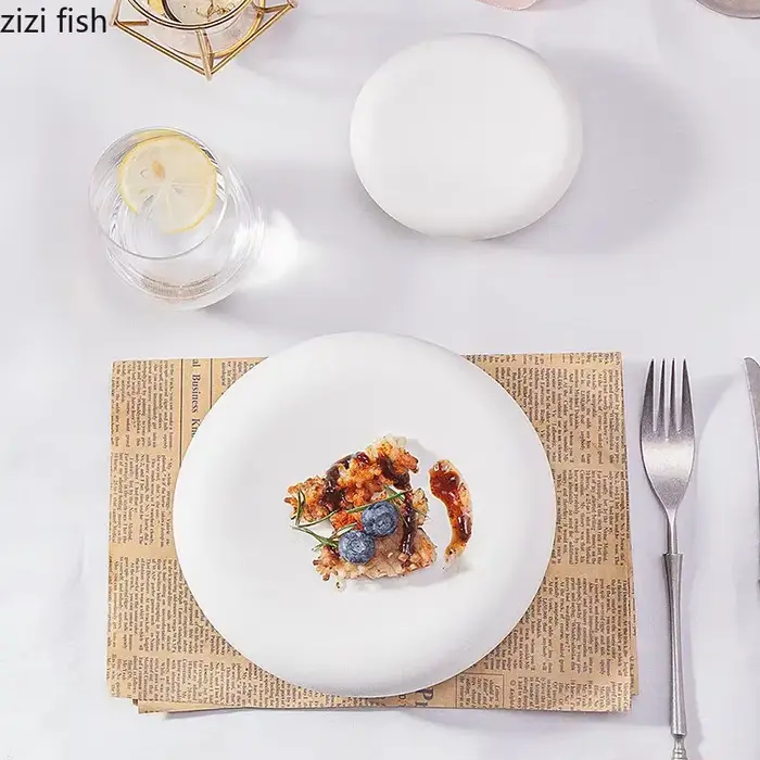 QuePlate-Assiette de cuisson circulaire créative en céramique