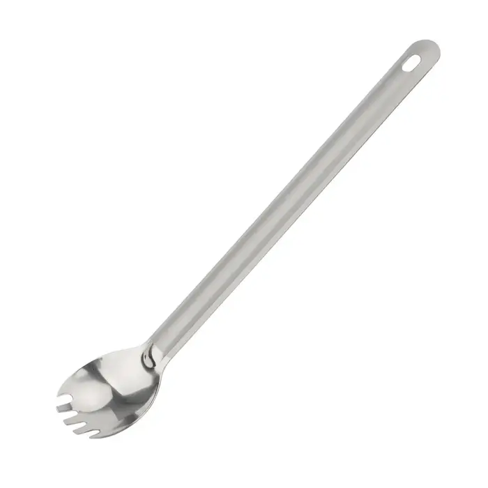 Vaisselle d'extérieur en alliage de titane, fourchette à Long manche, cuillère de Camping, cuillère
