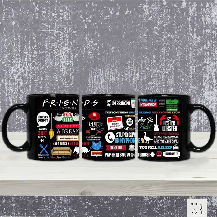 Tasses à café noires Old Friends