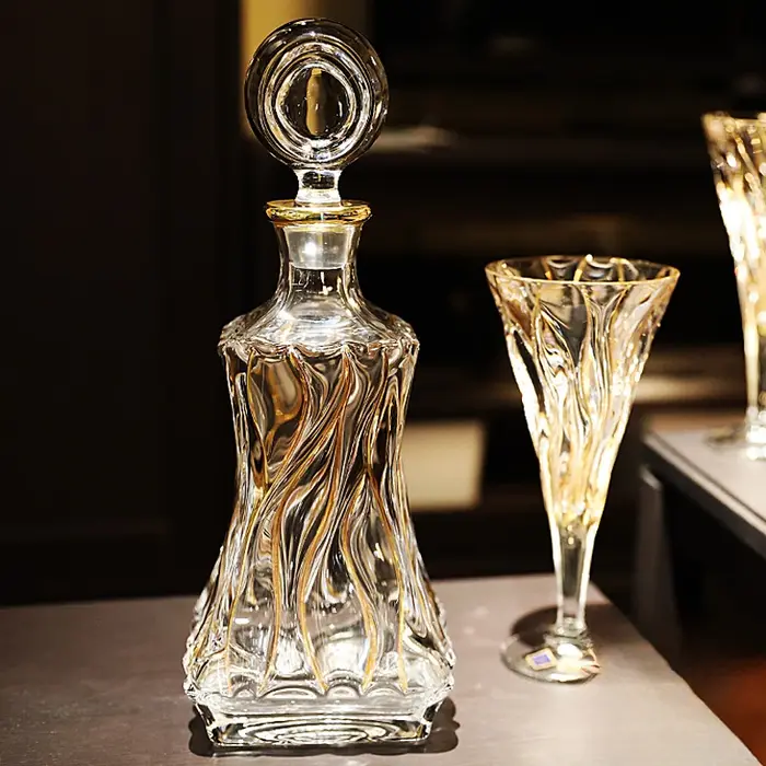 Verre à whisky en cristal doré tressé, grand verre à vin rouge, service à vin