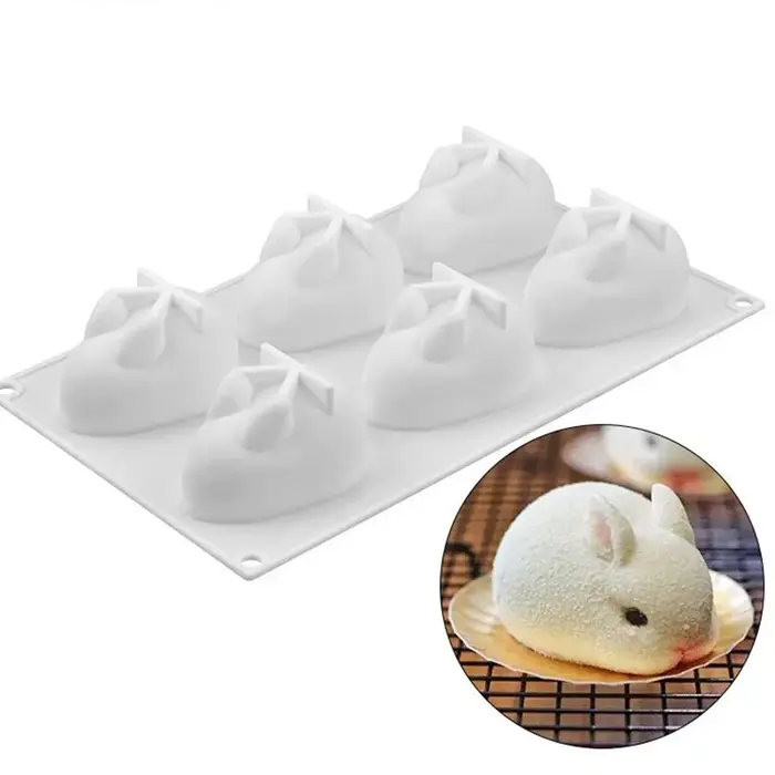 Moules à gâteaux lapin 3D en Silicone