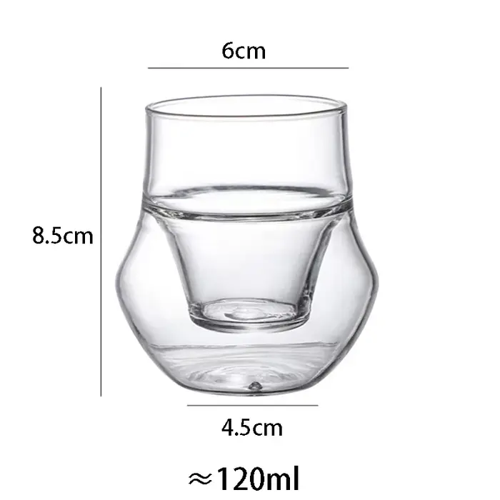 Tasse à expresso en verre à Double paroi, 120/130ML, verres à café transparents isolés, ensemble de 
