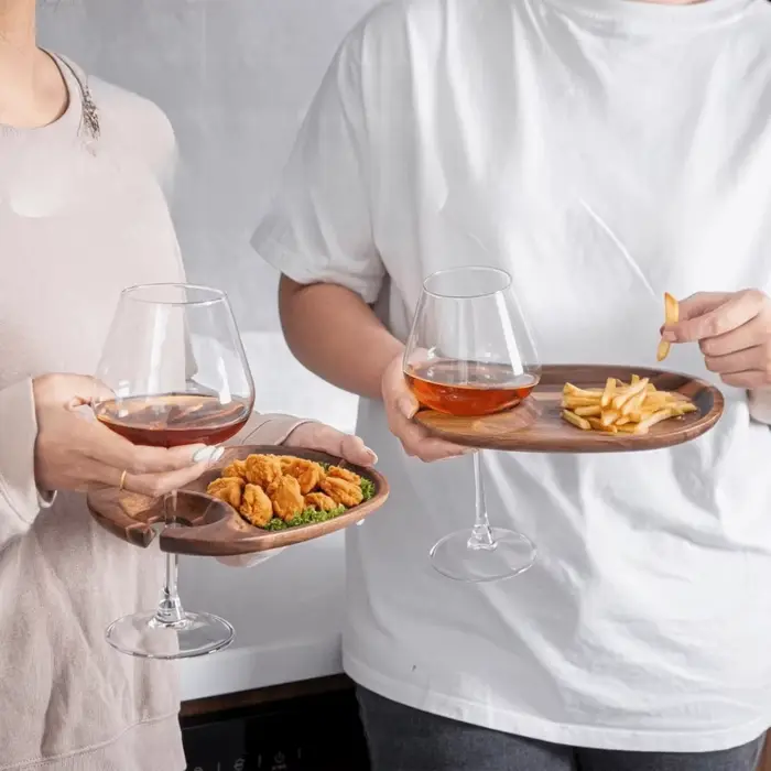 Plateaux à apéritifs en bois à surface lisse