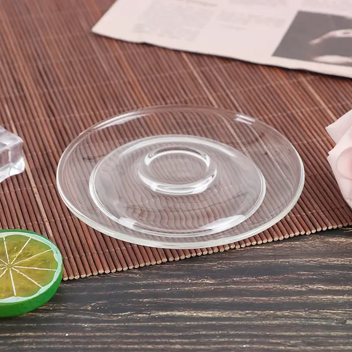 Soucoupes en verre transparent résistant à la chaleur de type C pour tasses à thé
