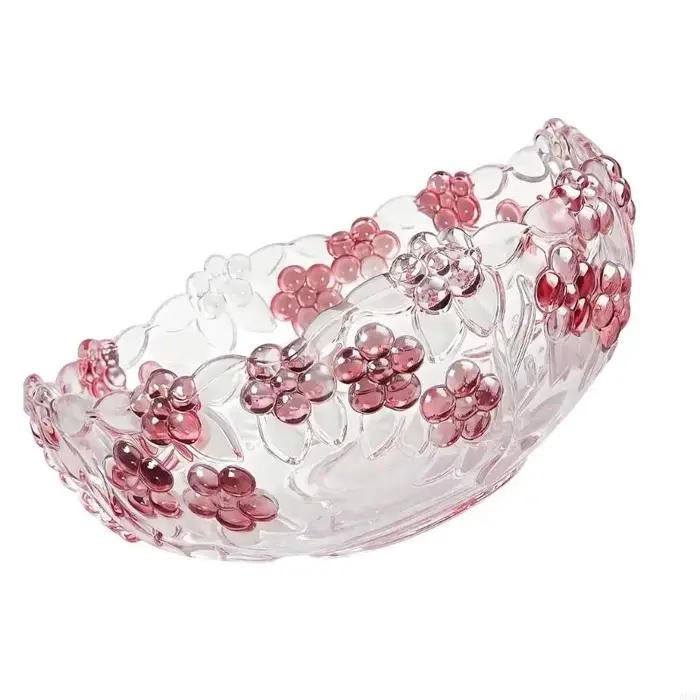 Bol service en verre transparent artistique