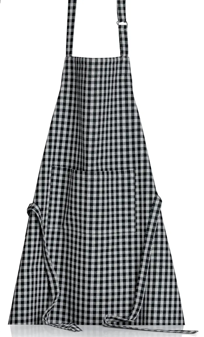 Tablier de cuisine recycl Billie Noir/gris 80 x 85