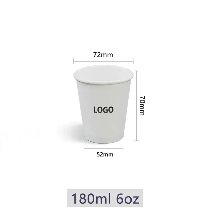 100 pièces 180ml gobelets en papier personnalisés, logo de tasse en papier jetable d'individuation, 