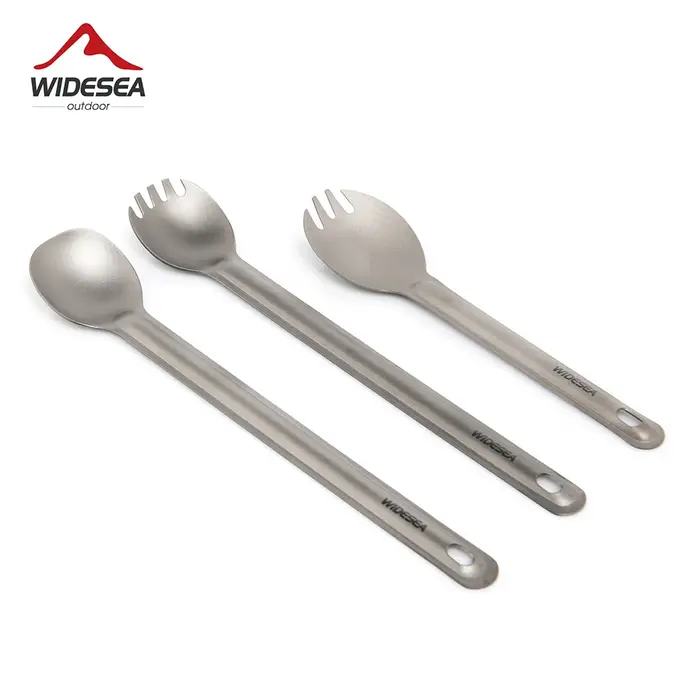 Widesea Camping titane Spork cuillère extérieur fourchette légère vaisselle Portable pique-nique randonnée voyage