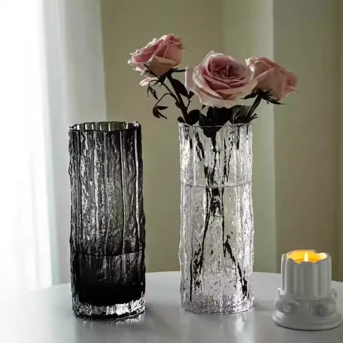 Vase de Glacier européen en verre Transparent