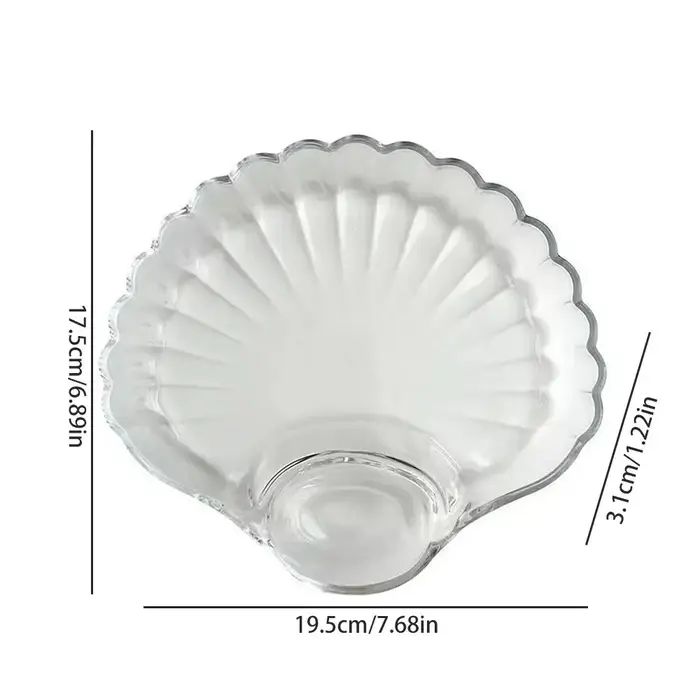Assiette à boulettes transparente avec disques à vinaigre