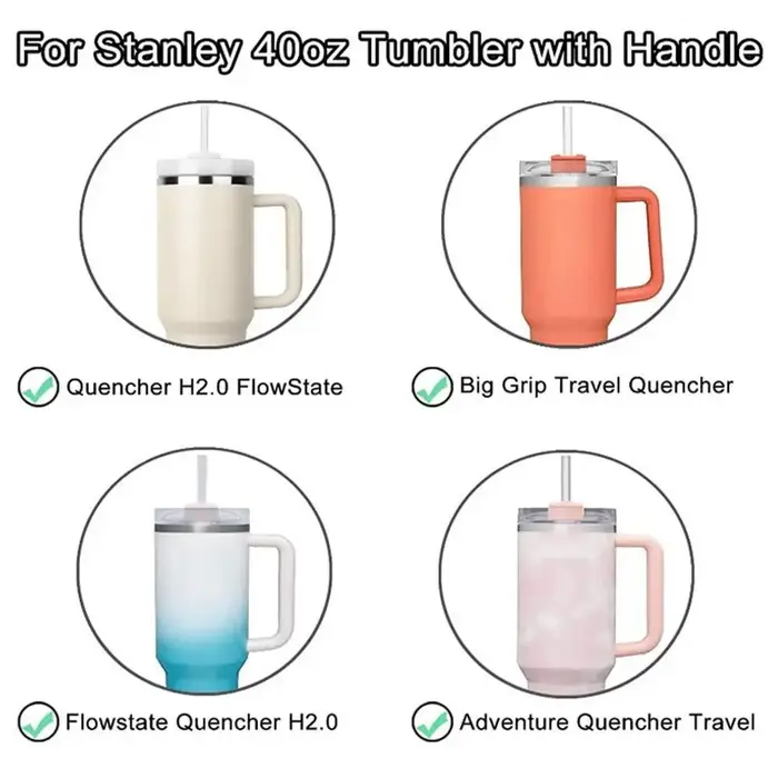 Couvercle de bouteille de remplacement en plastique uni, pour Stanley Quencher H2.0 40oz, 1 pièce