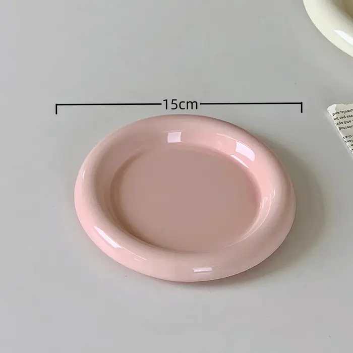 Assiette ronde créative en céramique de Style coréen