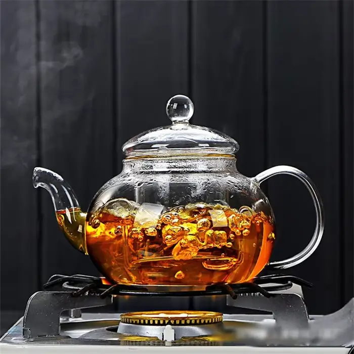 Théière en verre épais filtrée et résistante à la chaleur, 400ml/1000ml, théière à fleurs en verre à