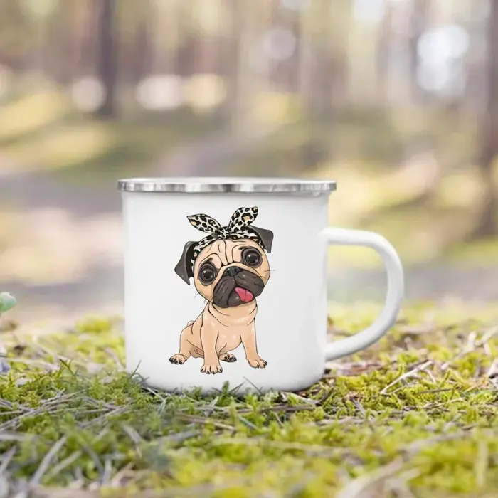Tasses imprimées bouledogue français, tasse à café créative, boisson, lait, bière, Camping Camfire,